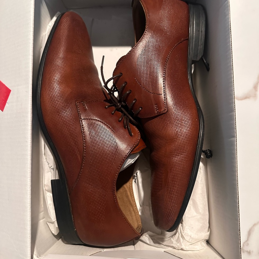 Aldo Brown Perforated Leather Oxfords